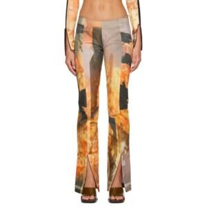 Elliss Orange Sunflower Jeans Print Multi Graphic Size Large NWT Organic Cotton